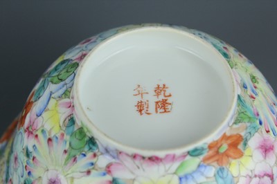 Lot 72 - Two Chinese famille rose “hundred flowers”...