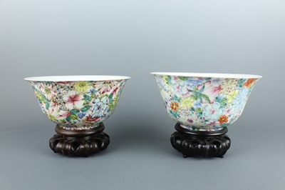 Lot 72 - Two Chinese famille rose “hundred flowers”...