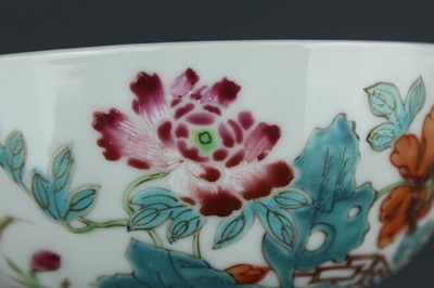 Lot 74 - A Chinese famille rose ”garden and flowers”...