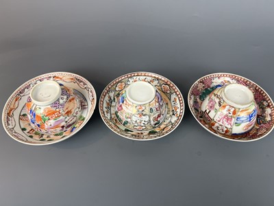 Lot 84 - Four sets of Chinese Canton famille rose...