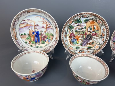 Lot 84 - Four sets of Chinese Canton famille rose...