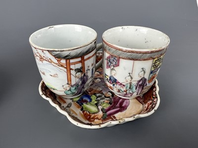 Lot 84 - Four sets of Chinese Canton famille rose...