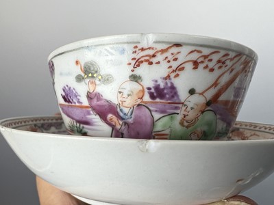 Lot 84 - Four sets of Chinese Canton famille rose...