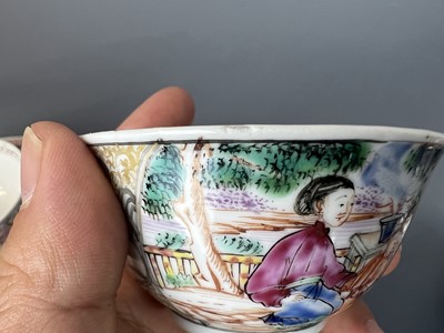 Lot 84 - Four sets of Chinese Canton famille rose...