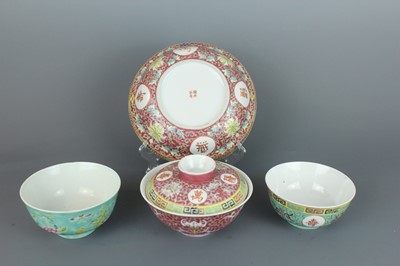 Lot 126 - A group of Chinese “flowers” bowls, c.1960,...