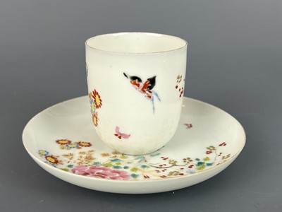 Lot 96 - A Japanese egg-shell enamel painted cup and...