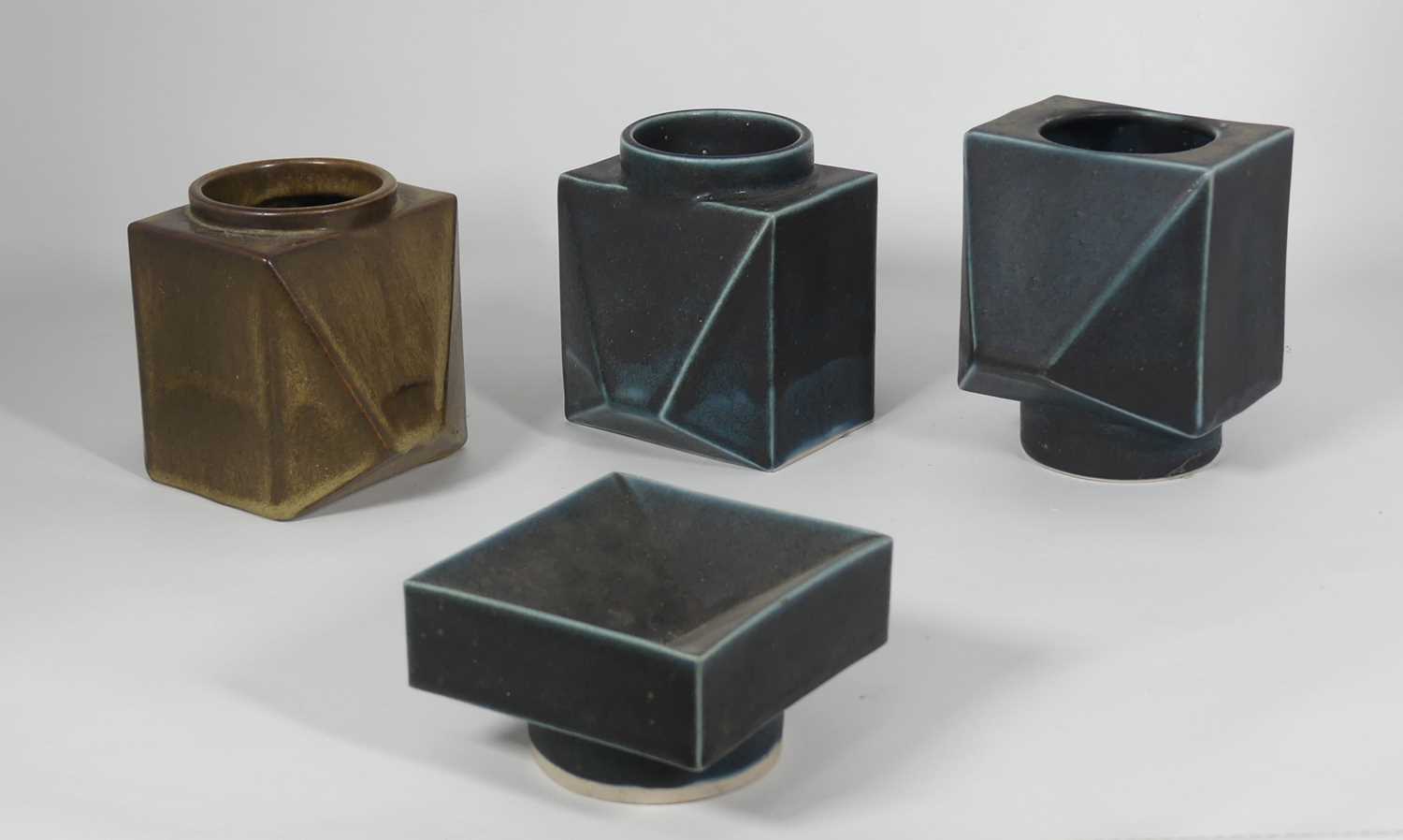 Lot 57 - Three studio stoneware vases, each of...