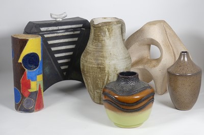Lot 53 - A collection of studio pottery, to include; a...