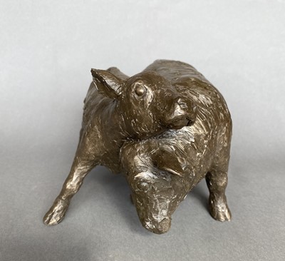 Lot 3 - The Bull & Heifer: Resin Bronze Sculpture,...
