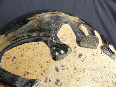Lot 51 - A black glazed studio stoneware vase, of...