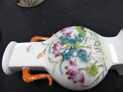 Lot 53 - A Chinese porcelain sleeve vase, h.28cm;...