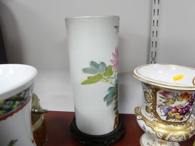 Lot 53 - A Chinese porcelain sleeve vase, h.28cm;...