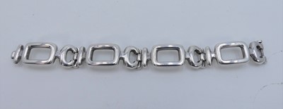 Lot 350 - A modern Chanel-type white metal hinged...