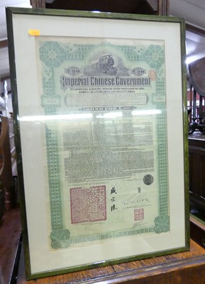 Lot 1111 - Assorted framed junk bond certificates, to...