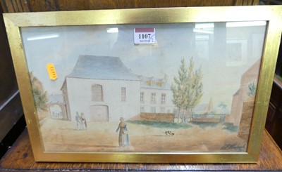 Lot 1107 - J.L. Heinbrook - Elegant street scene,...