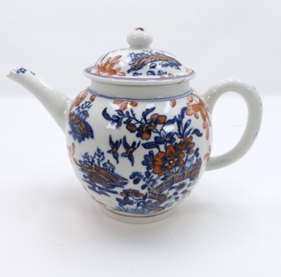 Lot 247 - An 18th century Lowestoft porcelain teapot,...