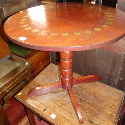 Lot 1206 - A stained wood circular low pedestal...