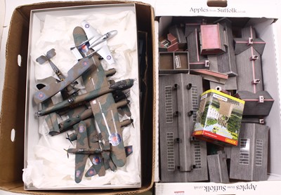 Lot 472 - Three trays of 00 gauge cardboard buildings,...
