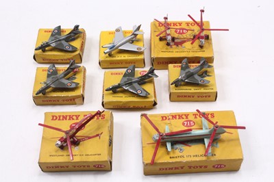 Lot 1303 - Dinky Toys group of 8 aircraft diecast to...