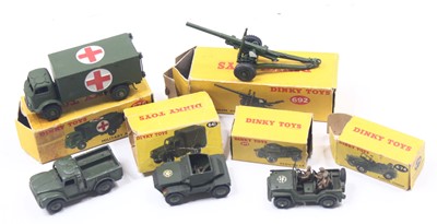 Lot 1183 - Dinky Toys group of 5 Military Diecast to...