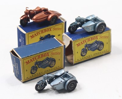 Lot 1549 - Matchbox Lesney motorcycle group of 3...