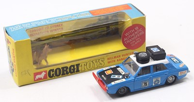 Lot 1392 - Corgi Toys No. 302 Hillman Hunter Rally Car in...