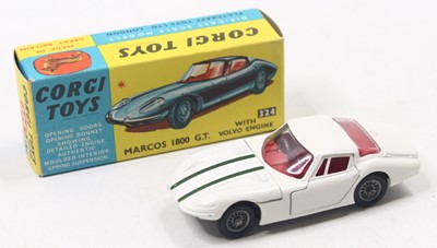Lot 1131 - Corgi Toys No. 324 Marcos 1800 GT comprising...