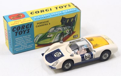Lot 1369 - Corgi Toys, 330, Porsche Carrera 6, white and...