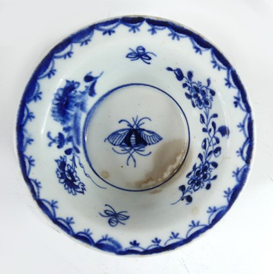 Lot 2061 - A Lowestoft porcelain pattipan, circa 1770,...