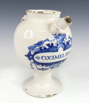Lot 2043 - A Dutch Delft blue and white wet drug jar,...