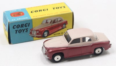 Lot 1423 - Corgi Toys, 204, Rover 90 saloon, two-tone...