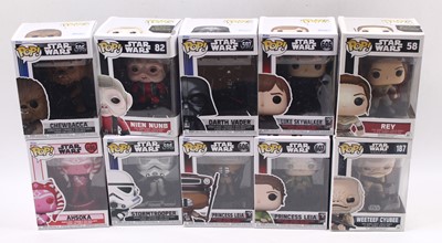 Lot 2000 - Funko Pop Vinyl Group of 10 Star Wars Figures...