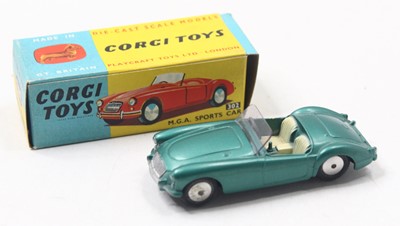 Lot 1420 - Corgi Toys, 302, MGA Sports Car, metallic...