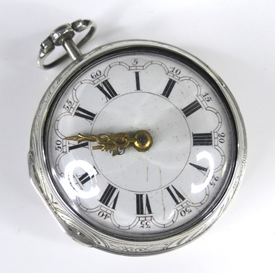 Lot 2303 - A George III silver pair cased pocket watch,...
