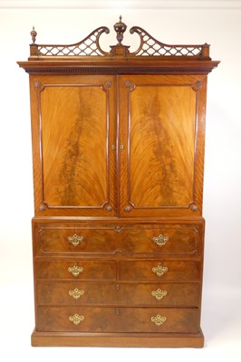 Lot 2539 - A George III mahogany secretaire press, the...