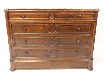 Lot 2542 - A 19th century French rosewood and marble...