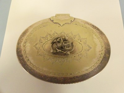 Lot 270 - A silver plated pedestal dish surmounted by a...