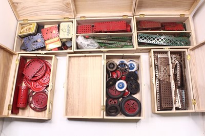 Lot 2073 - Meccano group of 8 boxes containing Metal...