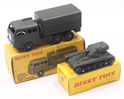 Lot 1168 - French Dinky Toys group of 2 military diecast...