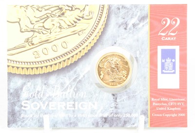 Lot 2287 - Great Britain, 2000 gold full sovereign,...