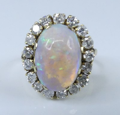 Lot 2501 - An 18ct yellow and white gold, opal and...