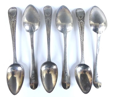 Lot 1100 - A set of six George III silver...