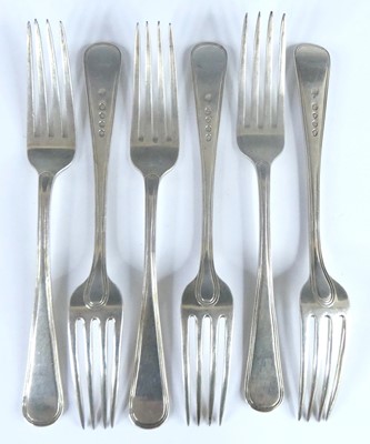 Lot 1119 - A set of six early Victorian silver table...