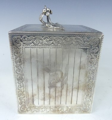 Lot 1098 - A George III silver tea caddy modelled as a...