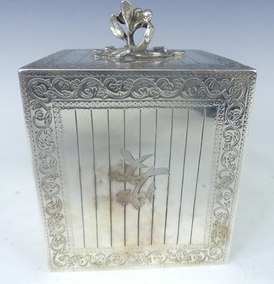Lot 1098 - A George III silver tea caddy modelled as a...