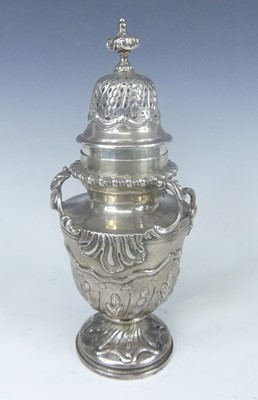 Lot 1111 - An Edwardian silver sugar sifter, of baluster...