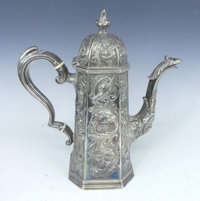 Lot 1133 - An early Victorian Irish silver coffee pot, of...