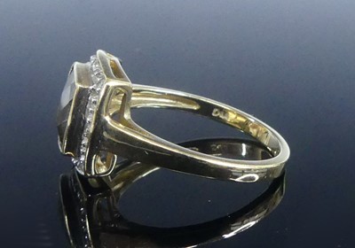 Lot 2580 - A 9ct yellow gold, smoky quartz and diamond...