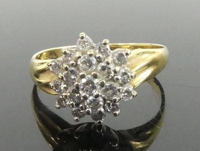 Lot 2631 - A yellow and white metal diamond circular...
