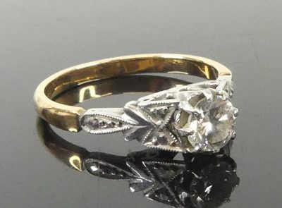 Lot 2605 - A yellow and white gold metal diamond...
